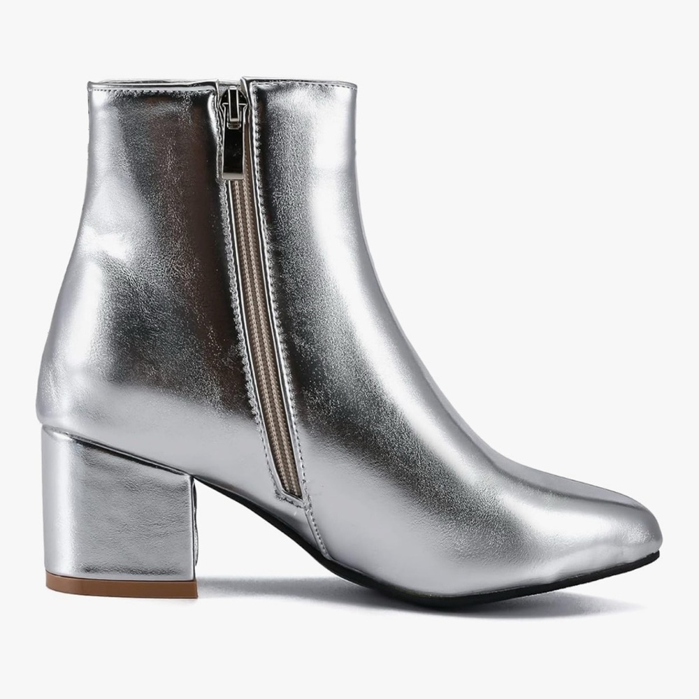 Silver Ankle Fall Boots